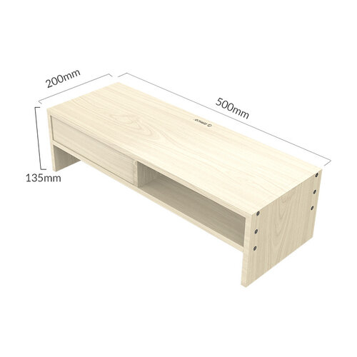 Support moniteur avec tiroir et compartiment de rangement - 50x20cm