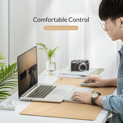 Durable cork mouse pad - 30x60cm - can be used on both sides