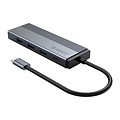 5-in-1 USB-C hub - 4x USB 3.0 - 1x USB-C Power Delivery - Grijs