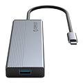 5-in-1 USB-C hub - 4x USB 3.0 - 1x USB-C Power Delivery - Grijs