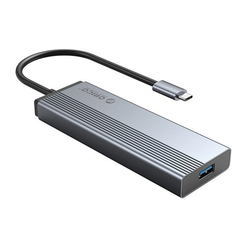 5-in-1 USB-C hub - 4x USB 3.0 - 1x USB-C Power Delivery - Grijs