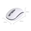 Wireless mouse with silent click - 2.4Ghz - incl. receiver - 2Mbps - white