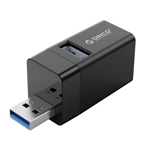 Mini-USB-Hub mit 3 USB-A-Anschlüssen - 5 Gbit/s - Plug and Play - Schwarz
