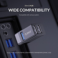 Mini USB hub met 3 USB-A poorten - 5Gbps - Plug and Play - Zwart
