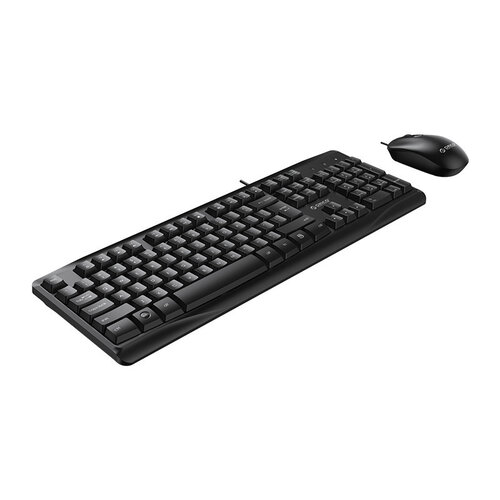 Optical mouse and keyboard - Multimedia keys - Cable 1.5m - QWERTY - black