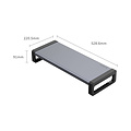 Monitor stand - With 4x USB 3.0 output - Aluminum - Gray