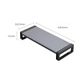 Monitor standaard - Met 4x USB 3.0 output -  Aluminium - Grijs