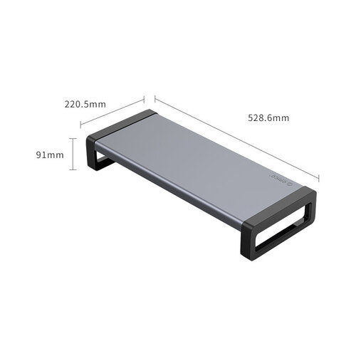 Monitor stand - With 4x USB 3.0 output - Aluminum - Gray