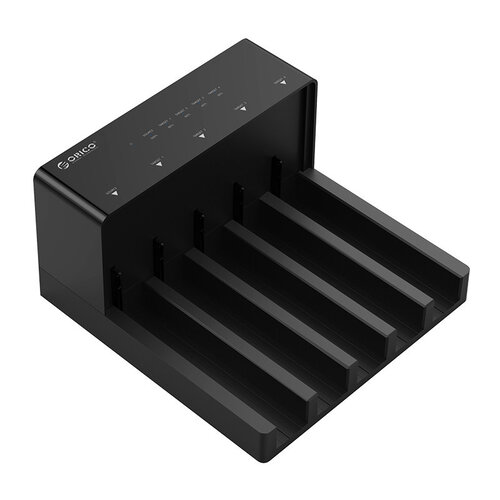 Dockingstation voor 5x 2.5/3.5 inch HDD/SSD - Met duplicator - Externe voeding - Zwart