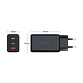 65Watt Fast charge power adapter with 2x USB-C and USB-A – GaN-Tech – Suitable for MacBook Pro