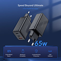 65Watt Fast charge power adapter with 2x USB-C and USB-A – GaN-Tech – Suitable for MacBook Pro