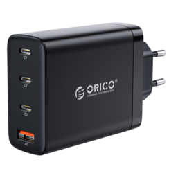 100W Fast Charge Netzteil 3x USB-C und USB-A – GaN-Tech – QC4.0 – Geeignet für Laptops