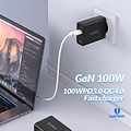 100W Fast Charge Netzteil 3x USB-C und USB-A – GaN-Tech – QC4.0 – Geeignet für Laptops