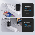 100W Fast Charge Netzteil 3x USB-C und USB-A – GaN-Tech – QC4.0 – Geeignet für Laptops