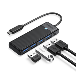 USB-C Hub met 4x USB-A 3.0 5Gbps poorten