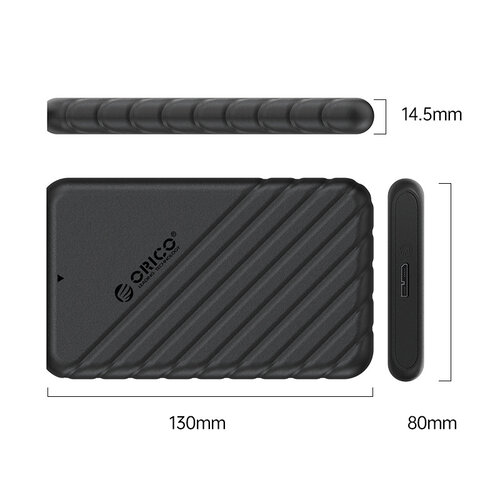 Orico Boîtier de disque dur 2,5 pouces - 5Gps - 6 To - Micro-B - Noir