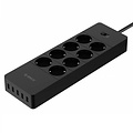 Orico power strip with eight sockets and five USB charging ports - Incl. on / off switch and over voltage protection - White - Copy