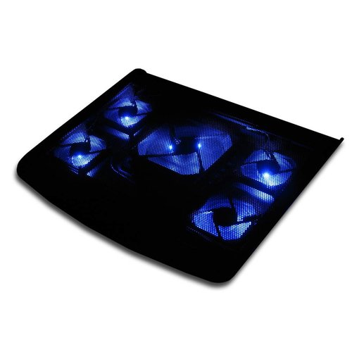 Laptop cooler with five fans and blue LED light