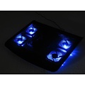 Laptop-Kühler mit fünf Ventilatoren und blauem LED-Licht