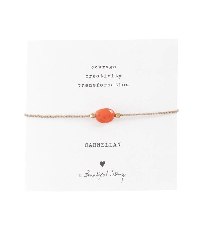 A BEAUTIFUL STORY Gemstone Card Carnelian Gold