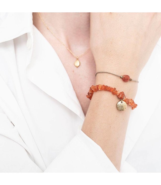 A BEAUTIFUL STORY Gemstone Card Carnelian Gold