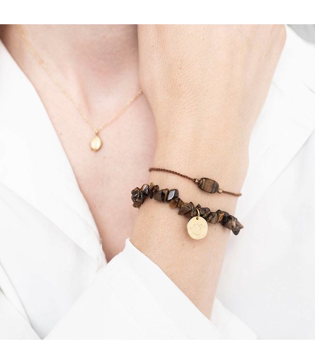 A BEAUTIFUL STORY Gemstone Card Tiger Eye Gold