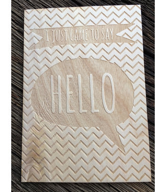 Houten Briefkaart - Say hello!