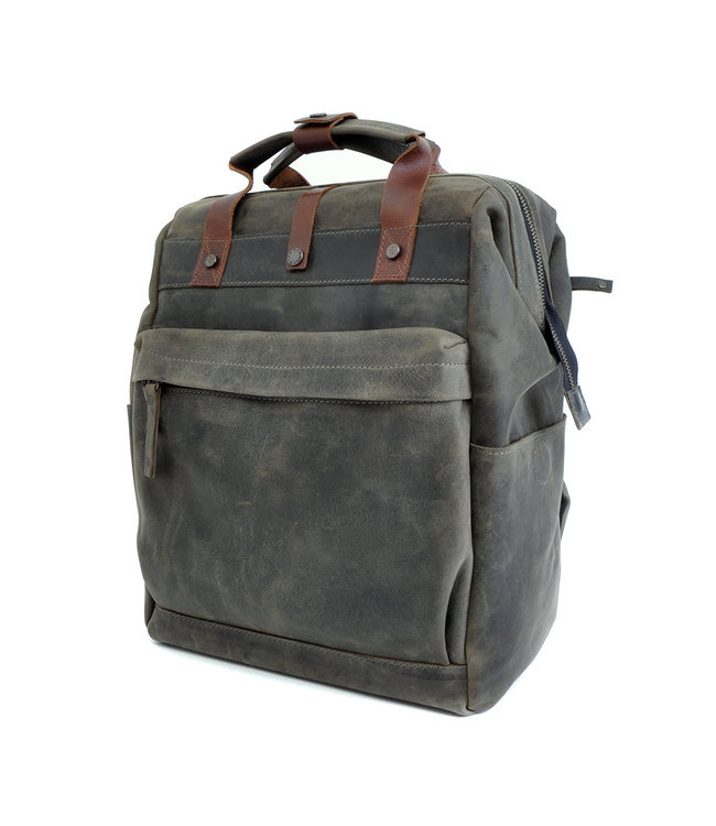 BARBAROSSA Leren Rugzak Ruvido | Military