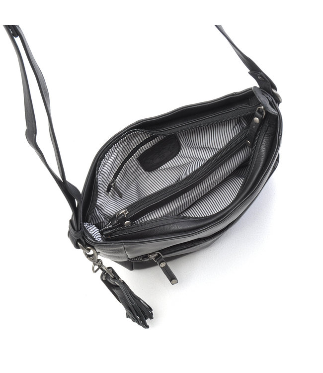 Berba LEREN DAMES CROSS-SHOULDER TAS SCOTCH • black