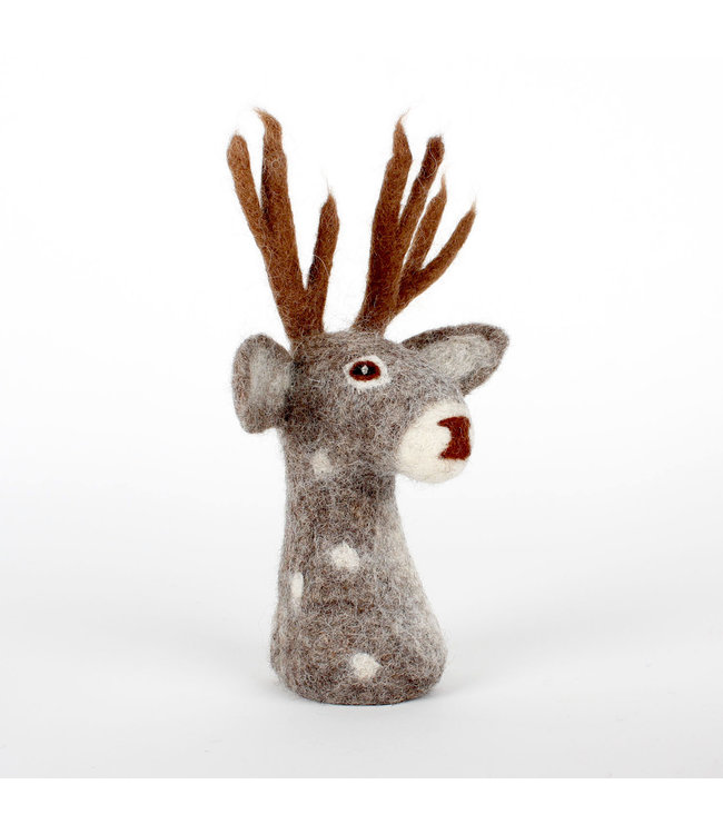 SJAAL MET VERHAAL  •• DECORATIE HERT GRIJS