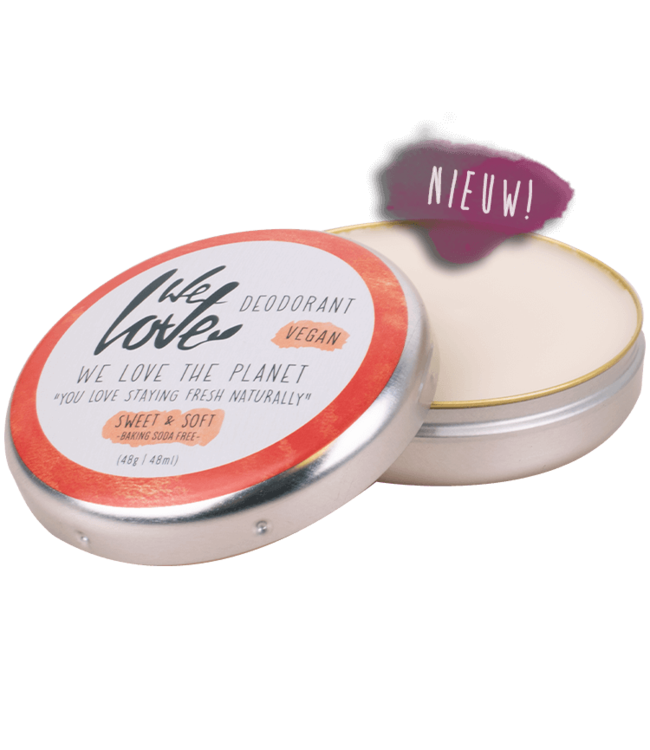 WE LOVE THE PLANET •• Sweet & Soft - deodorant  blikje