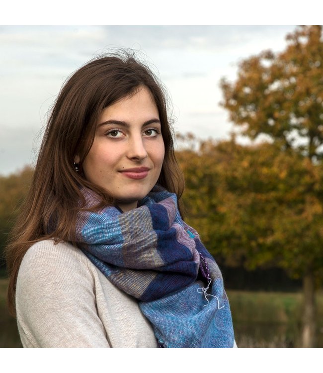 SJAAL MET VERHAAL  •• Sjaal Jeansblauw Blauw