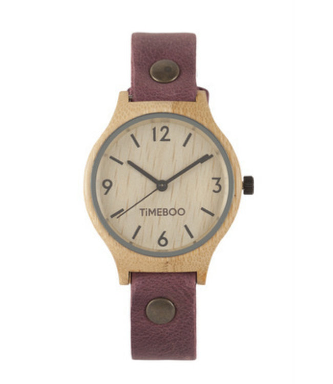 Dames Bamboe horloge Aubergine | TimeBoo - De Groene Knoop • Green  Lifestyle Store -