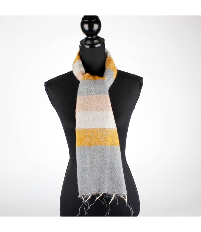 SJAAL MET VERHAAL  •• Kleine Sjaal Okergeel Crème