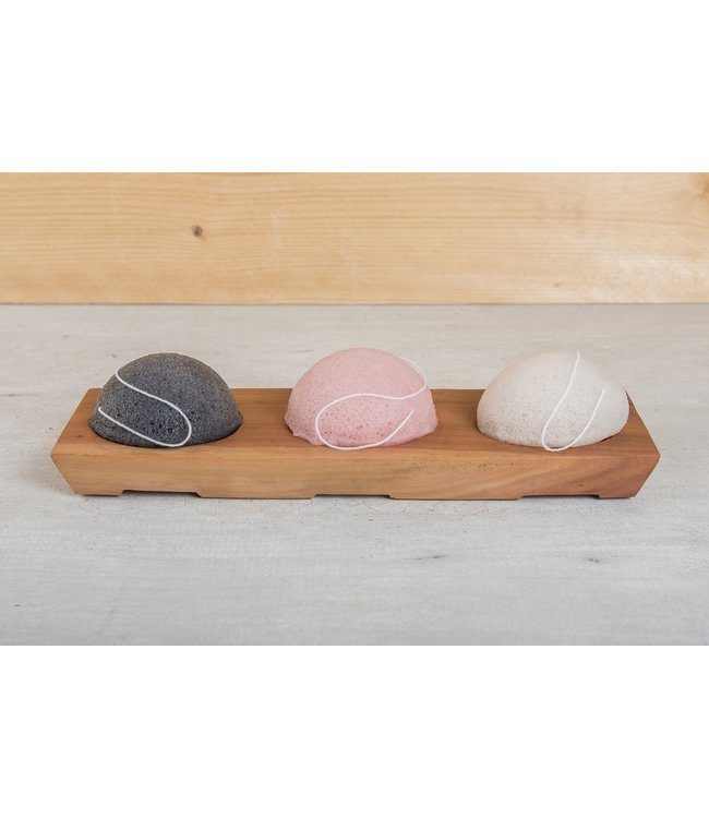 HappySoaps •• Houder van Mahonie Hout voor 3 Shampoo Bars