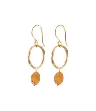 A BEAUTIFUL STORY •• Graceful Carnelian Gold Earrings