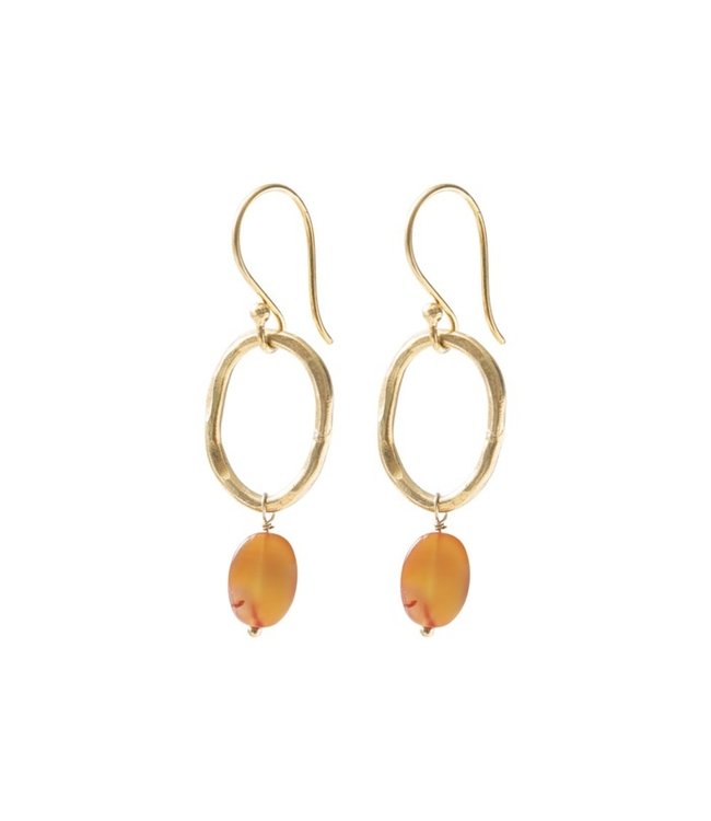 A BEAUTIFUL STORY •• Graceful Carnelian Gold Earrings