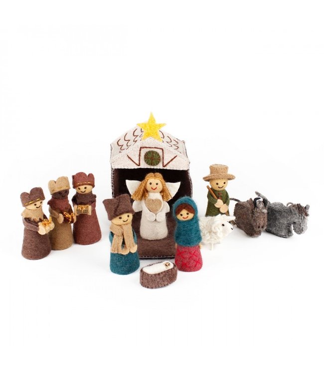 SJAAL MET VERHAAL  •• Kerststal kleur