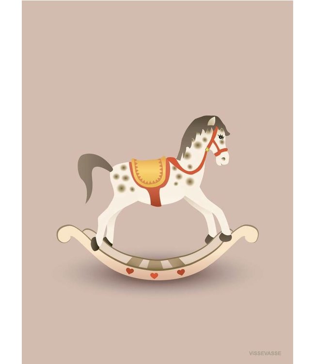 VisseVasse ••  ROCKING HORSE rosy brown | Greeting card