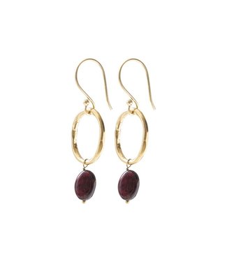 A BEAUTIFUL STORY •• Graceful Garnet Goud Oorbellen
