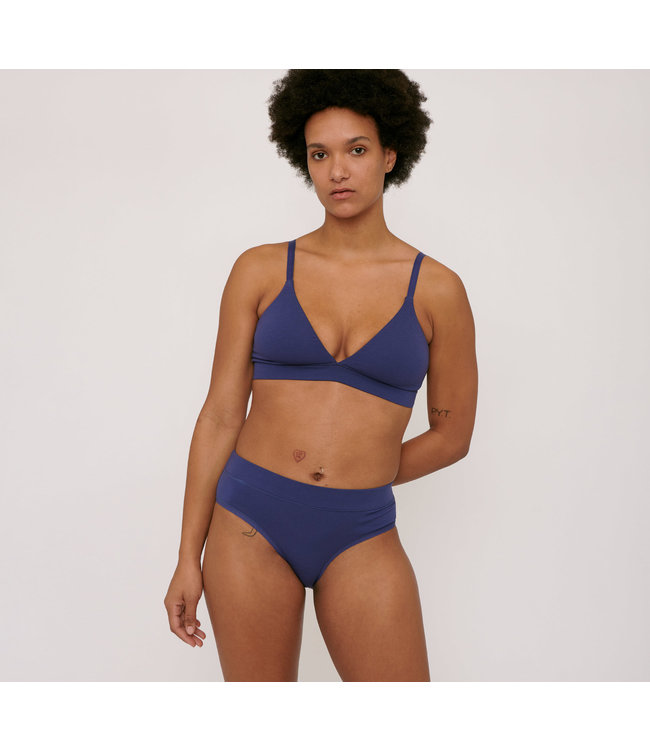 Organic Basics •• Organic Cotton Triangle Bra | cobalt