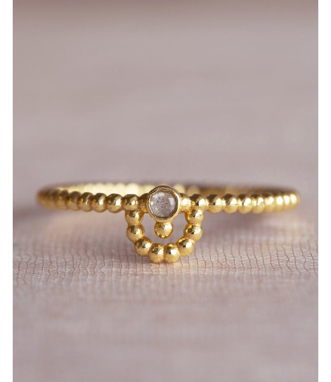 Muja Juma  •• Aime half circle dots labradorite | gold plated