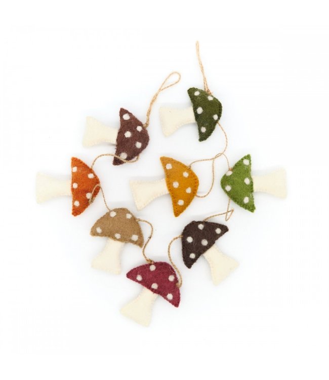 SJAAL MET VERHAAL  •• Vilt slinger paddenstoelen