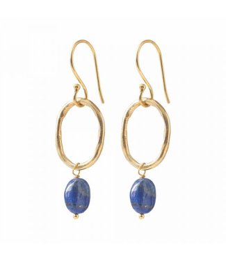 A BEAUTIFUL STORY •• Graceful Lapis Lazuli Gold Earrings