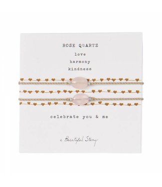 A BEAUTIFUL STORY •• Gemstone Card You & Me Rose Quartz Silver