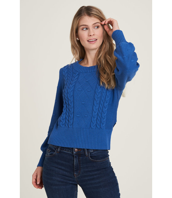 Tranquillo ••  Getailleerde Gebreide Trui  | sapphire