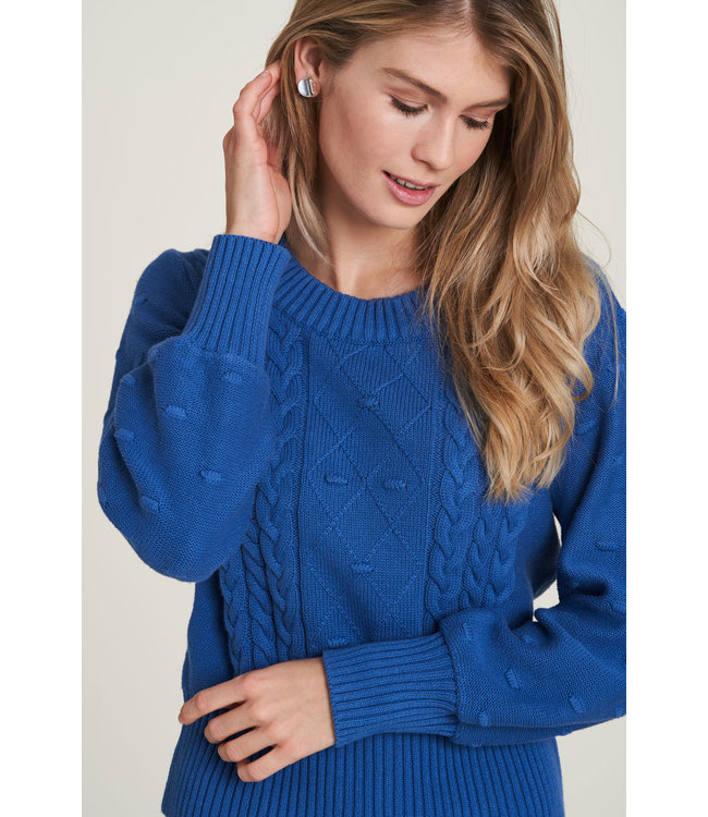 Tranquillo ••  Getailleerde Gebreide Trui  | sapphire