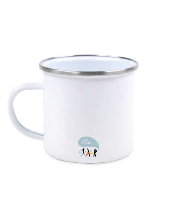 Illu-ster •• Emaille mok | vos en merel