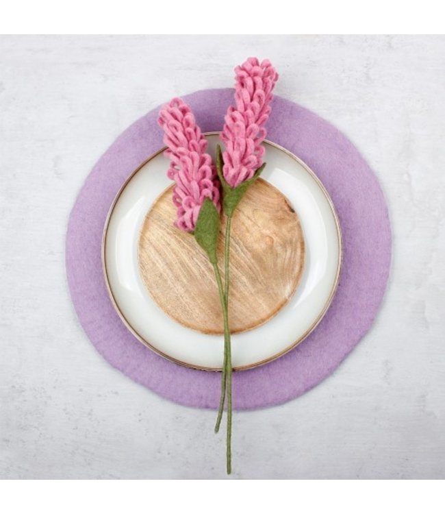 SJAAL MET VERHAAL  •• Bloem van vilt Hyacint | Roze