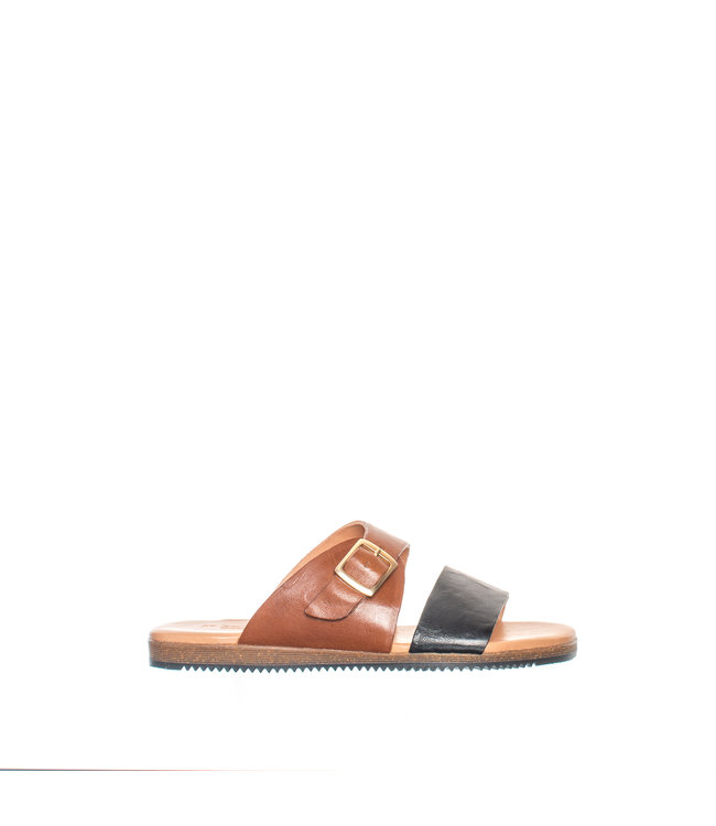 TEN POINTS  •• Slipper Tindra | zwart/cognac